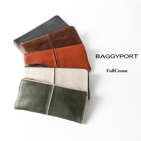 BAGGYPORT フルクロームツートン L字ファスナー長財布