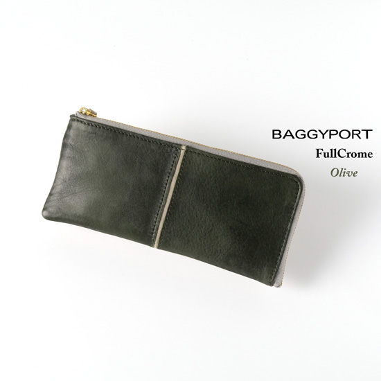 BAGGYPORT フルクロームツートン L字ファスナー長財布