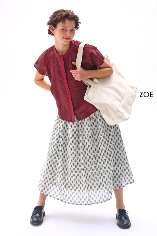 KELEN シアーチェックワイドブラウス ZOE