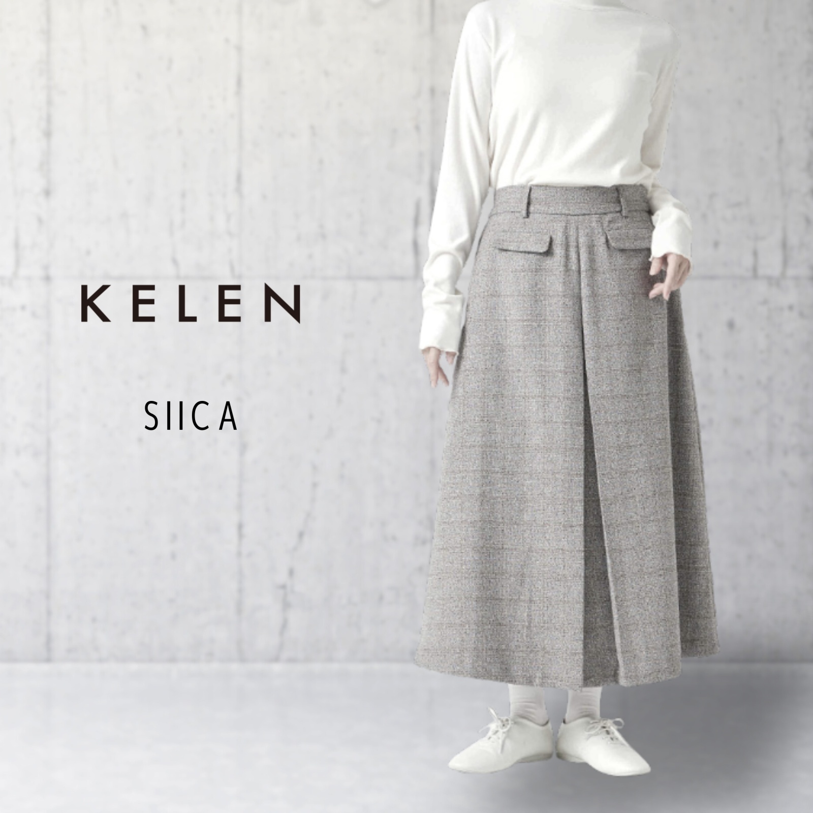 KELEN / ケレン タックデザインAラインスカート SIICA
